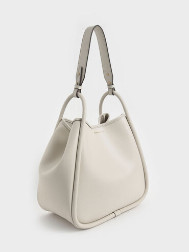 Lyla Tubular Slouchy Tote Bag, Cream, hi-res