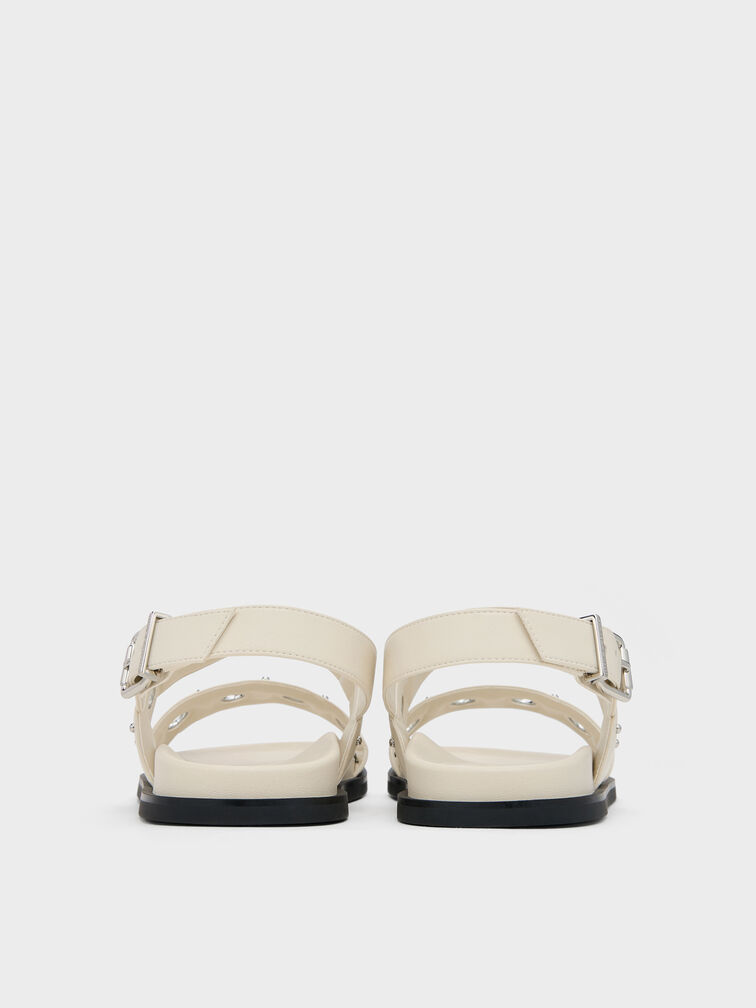 Grommet Crossover Slingback Sandals, Chalk, hi-res