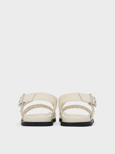 Grommet Crossover Slingback Sandals, Chalk, hi-res