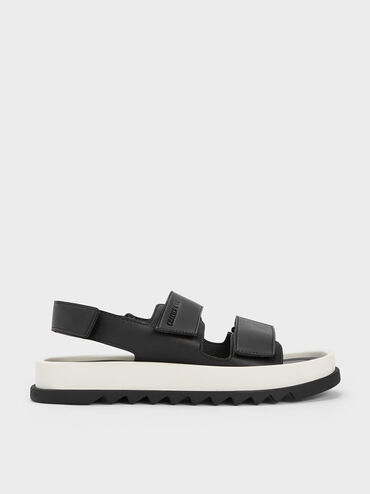 Avalon Buckled Sports Sandals, Black, hi-res