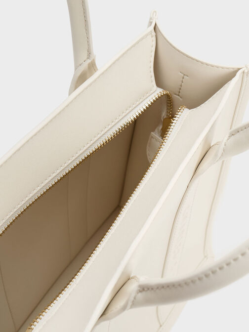 Clover Trapeze Tote Bag, Cream, hi-res
