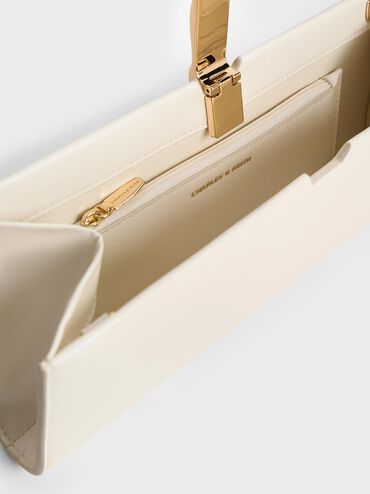 Wisteria Metallic-Accent Clutch, Cream, hi-res
