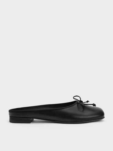 Bow Slip-On Flats, Black, hi-res