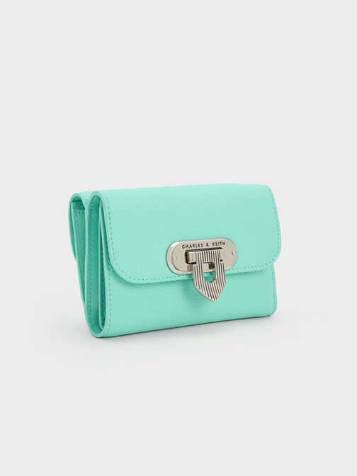 Alcott Push-Lock Wallet, Mint Green, hi-res