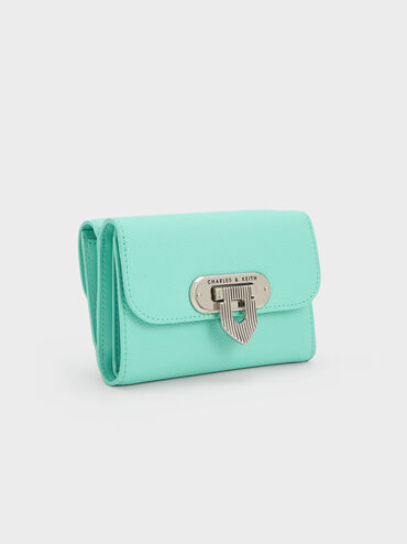 Alcott Push-Lock Wallet, Mint Green, hi-res