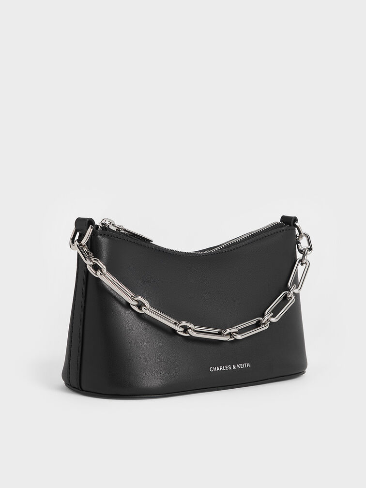 Robyn Elongated Chain-Handle Bag, Noir, hi-res
