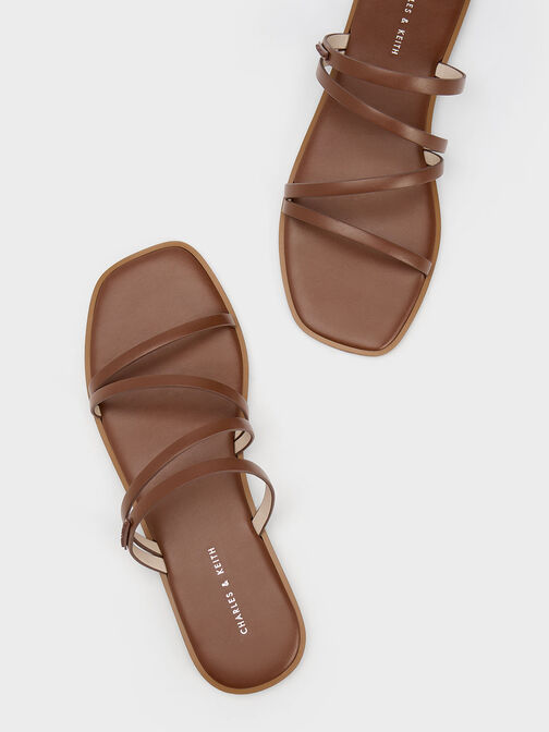 lliana Strappy Slide Sandals, Cognac, hi-res