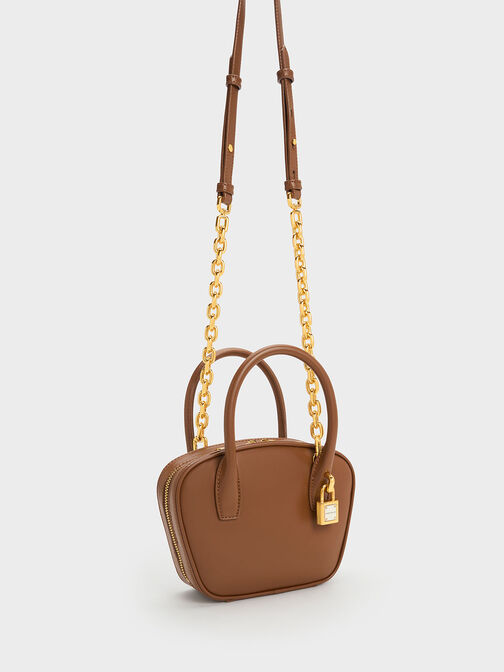 Suki Padlock Tote Bag, Chocolate, hi-res
