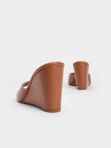 Square-Toe Wedges, Brown, hi-res