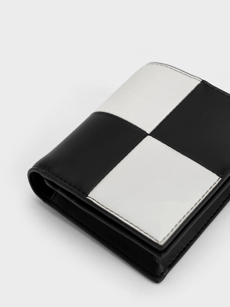 Georgette Checkered Small Wallet, Multi, hi-res