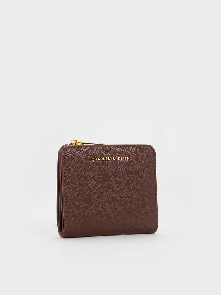 Zip Around Card Holder, Dark Brown, hi-res