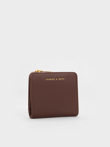 Zip Around Card Holder, Dark Brown, hi-res