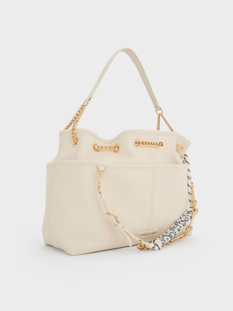 Addison Knotted-Rope Tote Bag, Cream, hi-res