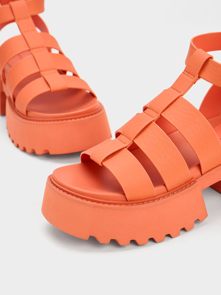 Nadine Gladiator Platform Sandals, Orange, hi-res