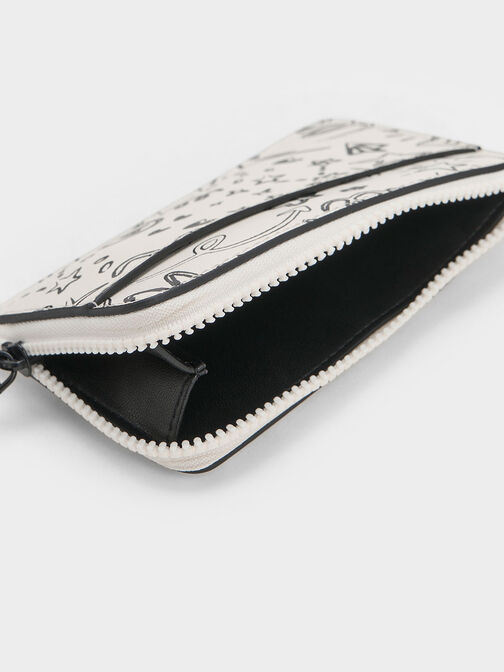 Gwiana Printed Card Holder, Cream, hi-res