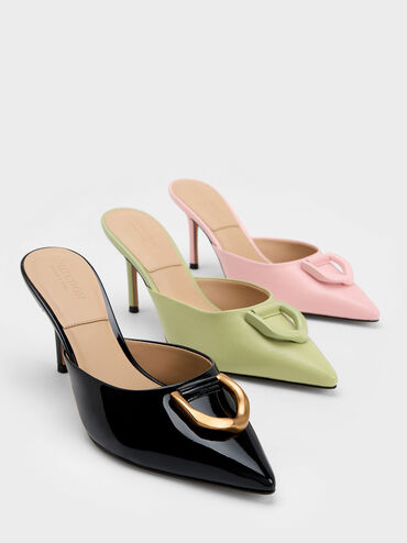 Gabine Patent Leather Mules, Black, hi-res