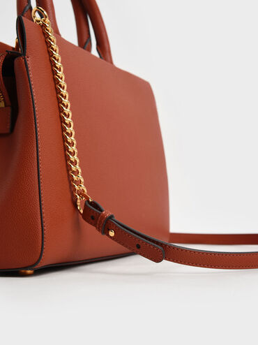 Large Double Handle Bag, Brick, hi-res