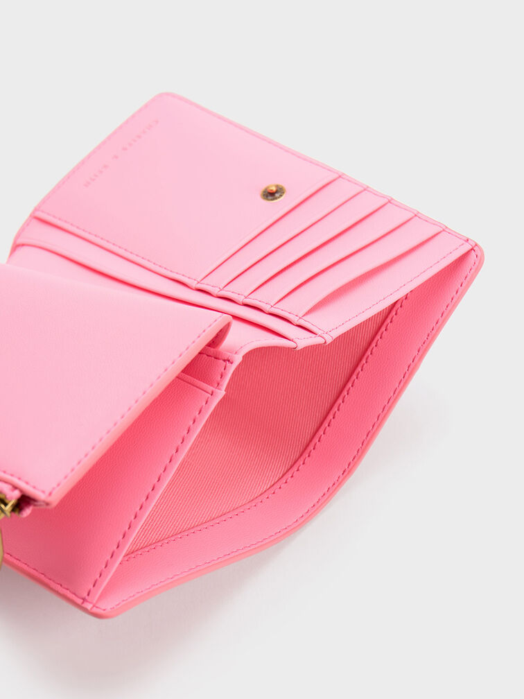 Pink Snap Button Small Wallet - CHARLES & KEITH IN