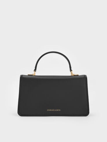 Arlet Belted Top Handle Bag, Black, hi-res