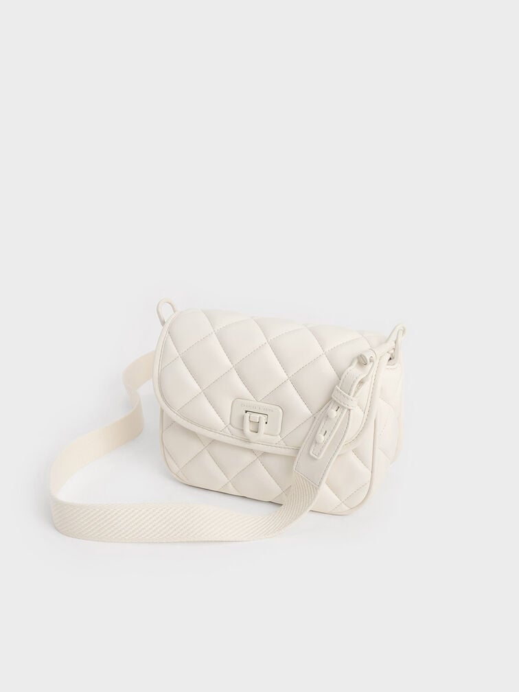 Cressida Quilted Crossbody Bag, Cream, hi-res