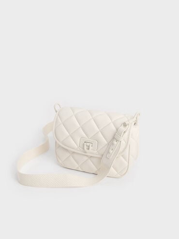 Cressida Quilted Crossbody Bag, Cream, hi-res