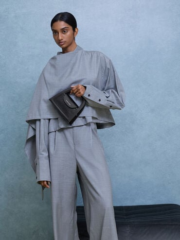 Este Glittered Top Handle Bag, Noir, hi-res