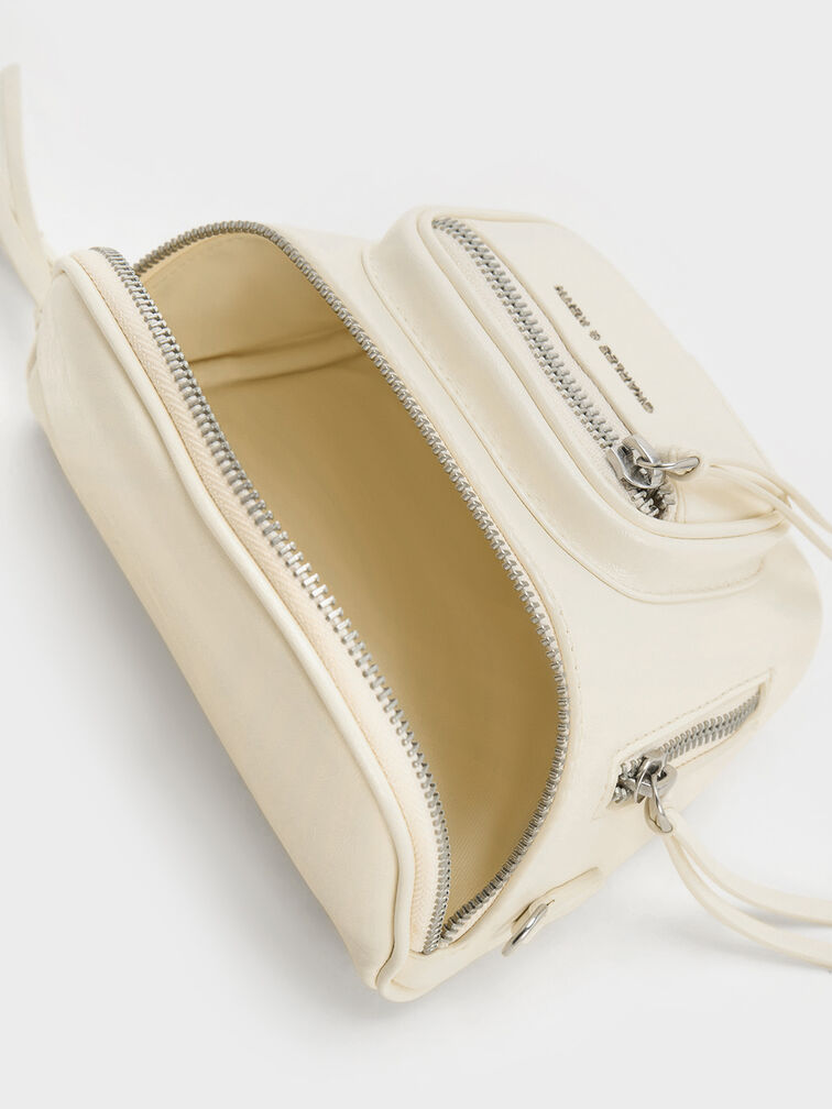 Xylia Multi-Zip Crossbody Bag, Cream, hi-res