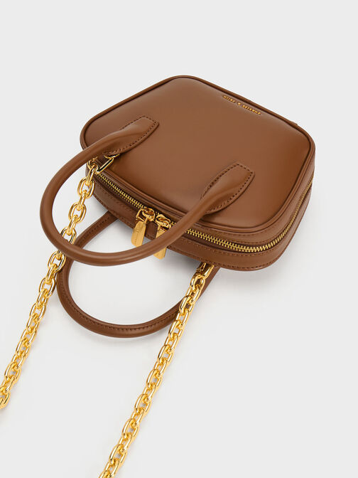 Suki Padlock Tote Bag, Chocolate, hi-res