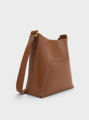 Nasrin Geometric Tote Bag, Chocolate, hi-res