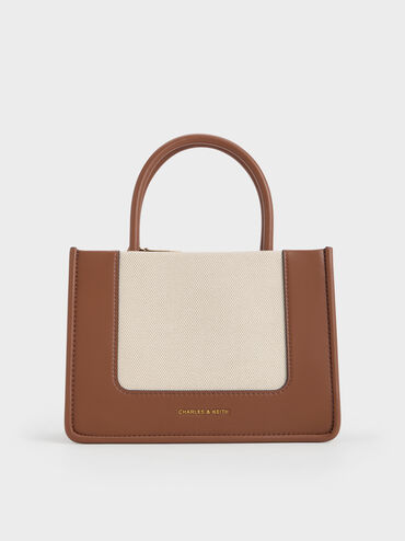 Mini Daylla Canvas Tote Bag, Tan, hi-res