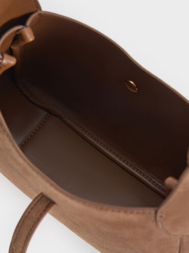 Mini Adalyn Recycled Suede Hobo Bag, Mocha Brown, hi-res