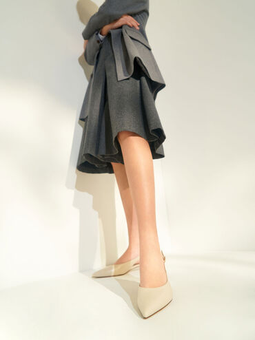 Pointed Toe Slingback Pumps, Chalk, hi-res