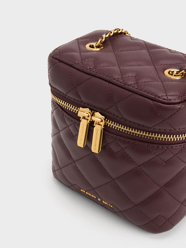 Nezu Quilted Boxy Bag, Dark Chocolate, hi-res