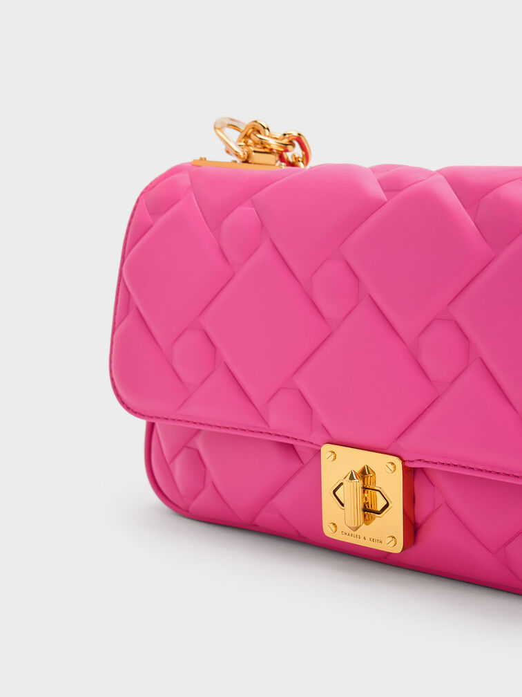 Tillie Quilted Chain Bag, Fuchsia, hi-res