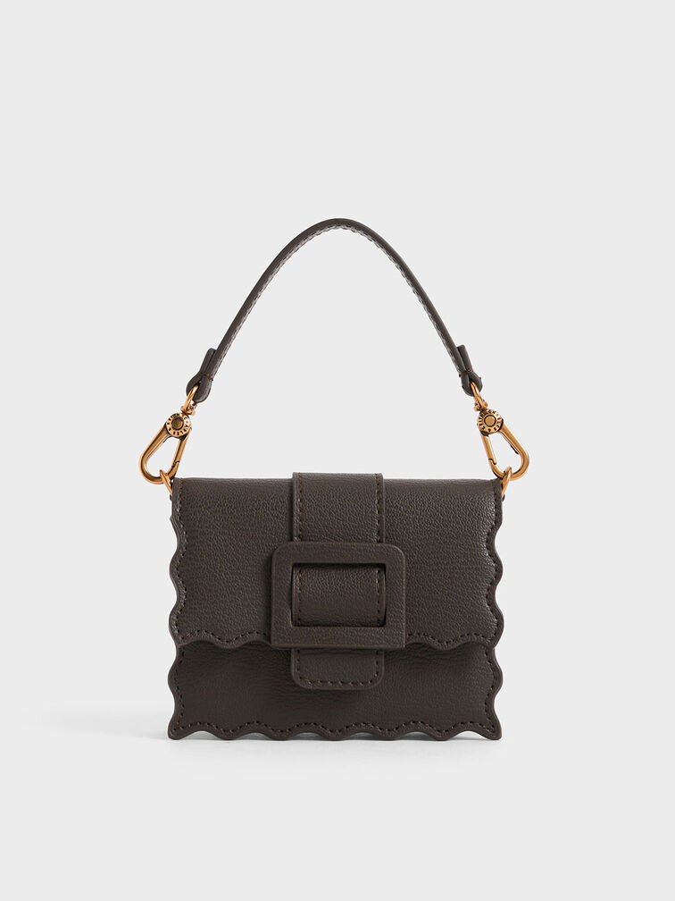 Waverly Scallop-Trim Mini Bag, Dark Moss, hi-res