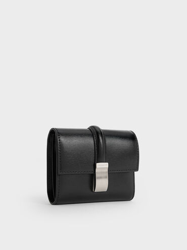 Wisteria Metallic-Accent Wallet, Noir, hi-res