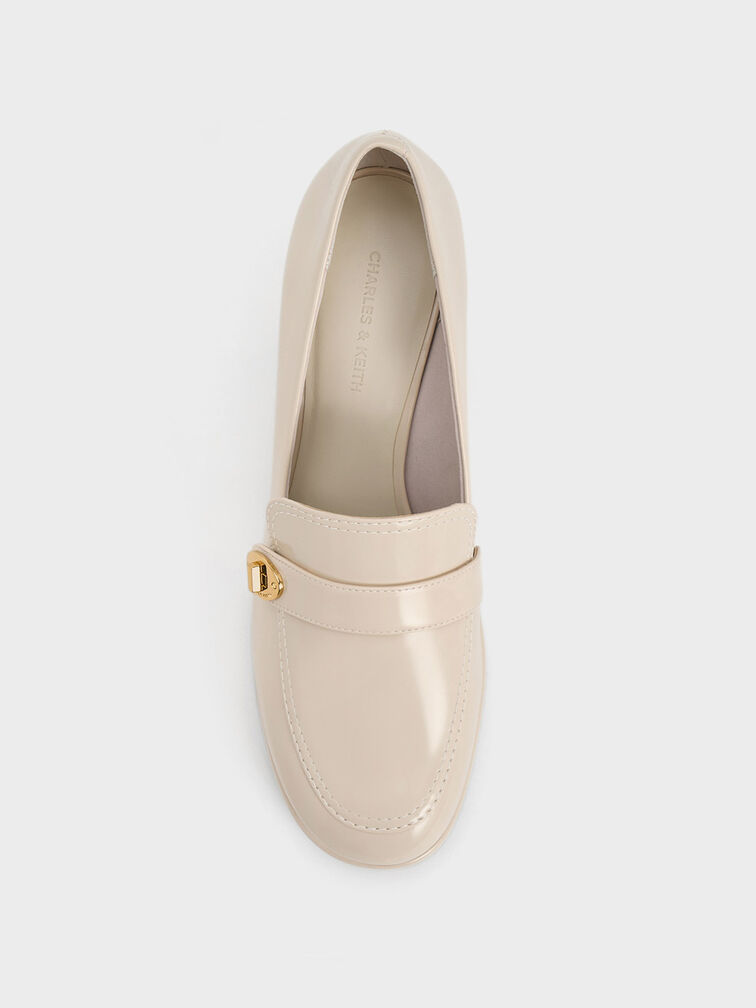 Hettie Metallic Accent Loafer Pumps, Chalk, hi-res