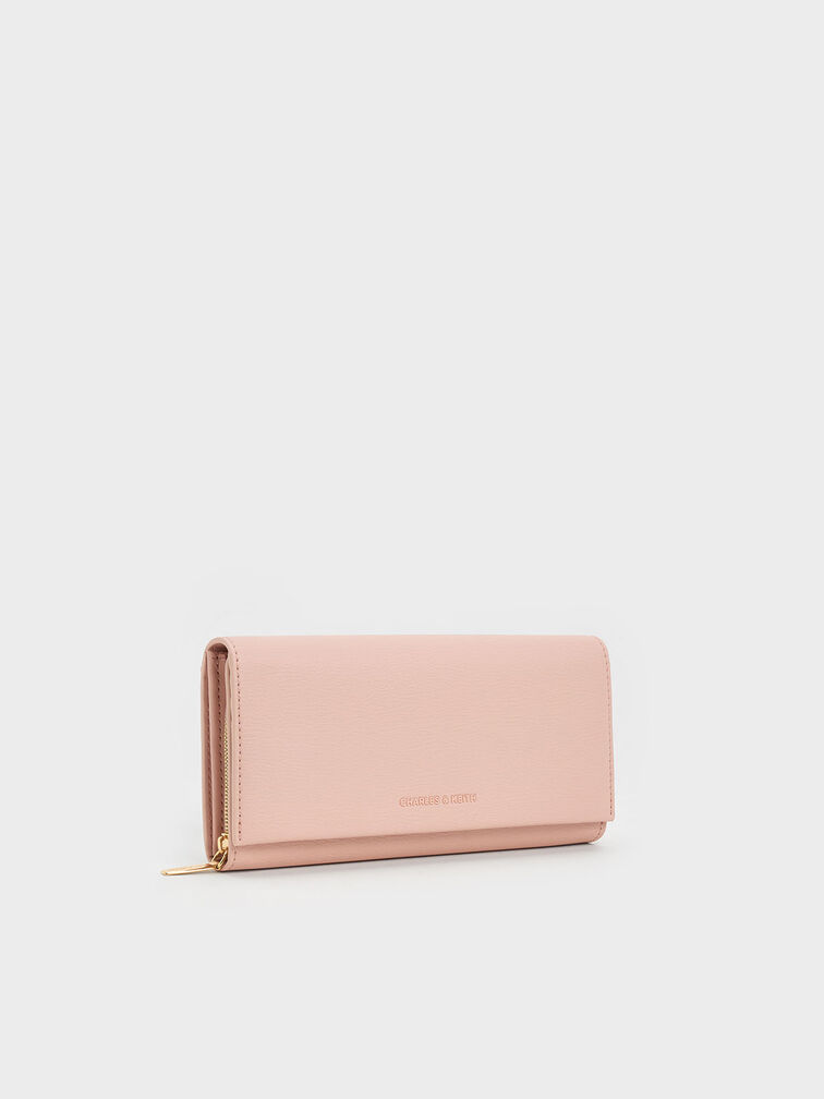 Muriel Front Flap Long Wallet, Pink, hi-res