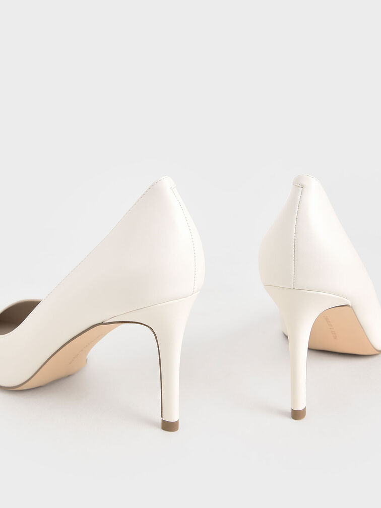 Classic Stiletto Heel Pumps, Cream, hi-res