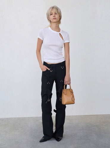 Rene Elongated Top Handle Bag, Toffee, hi-res