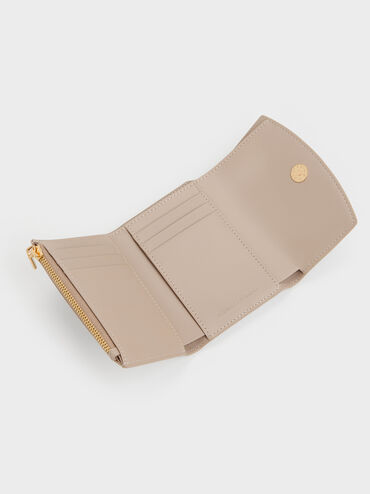 Briony Curved Flap Wallet, Taupe, hi-res