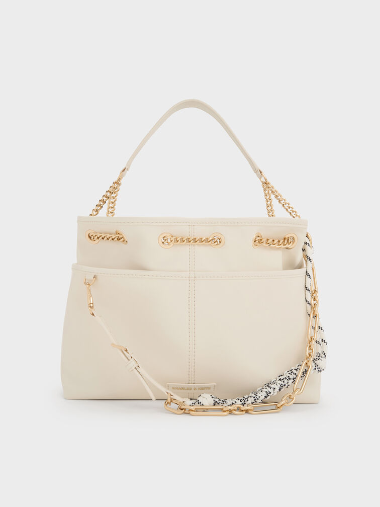 Addison Knotted-Rope Tote Bag, Cream, hi-res