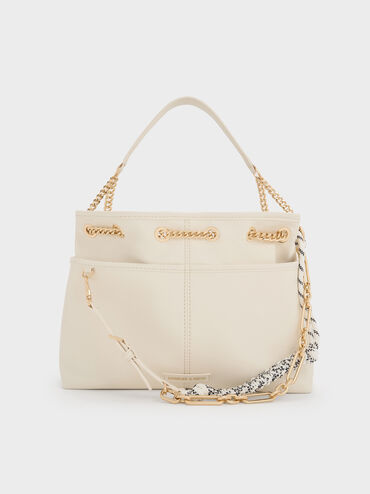Addison Knotted-Rope Tote Bag, Cream, hi-res