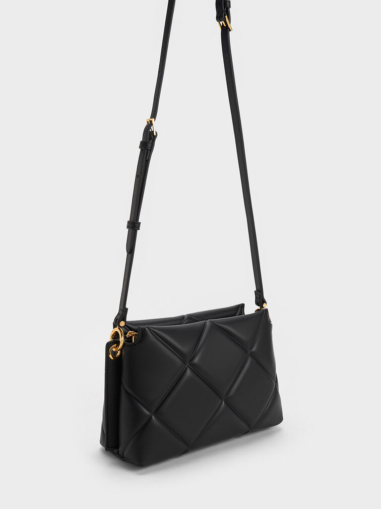 Danika Chunky Chain Padded Bag, Black, hi-res