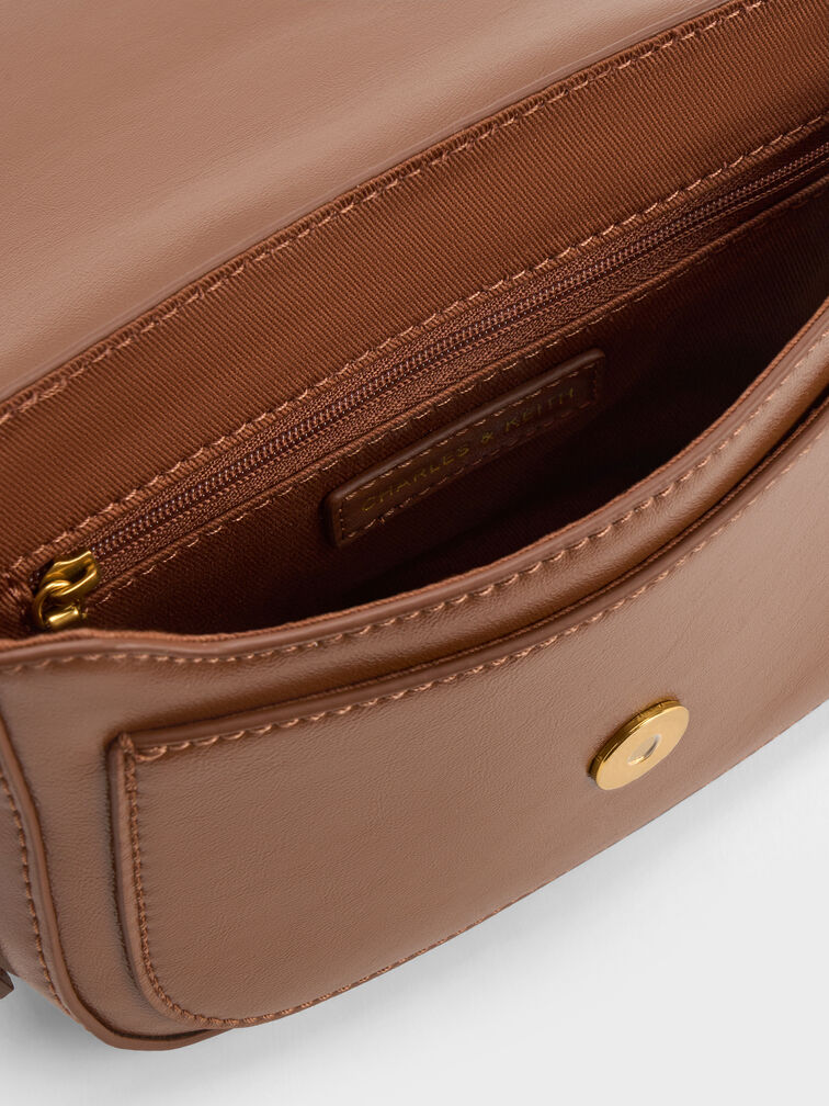 Gwynne Metallic-Accent Crossbody Bag, Chocolate, hi-res