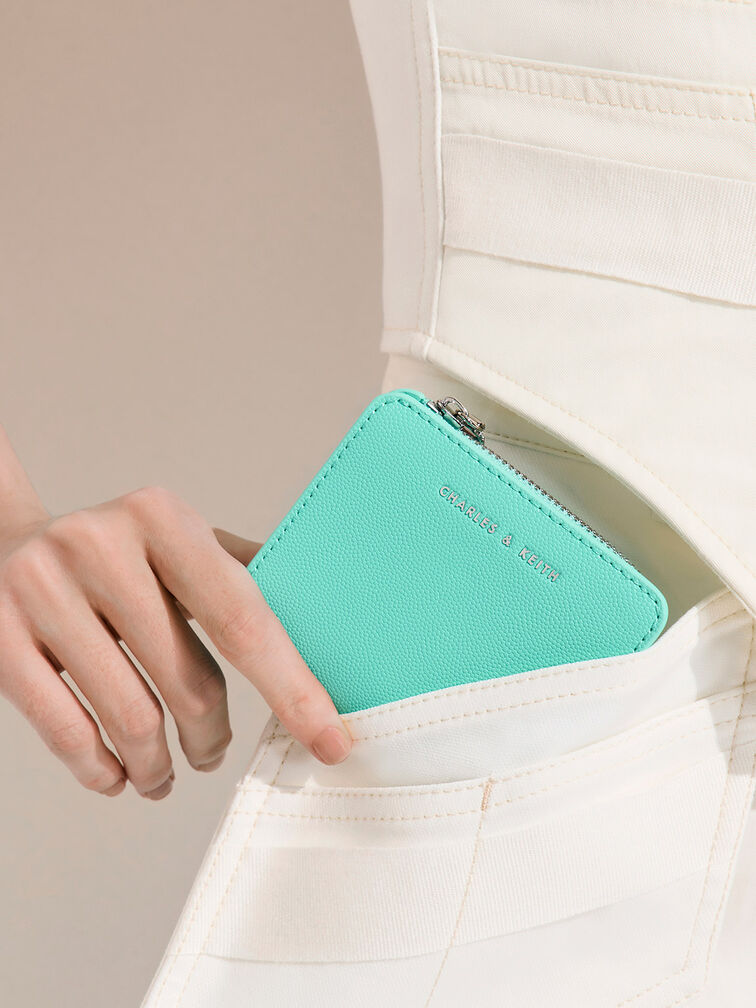 Zip Around Card Holder, Mint Green, hi-res