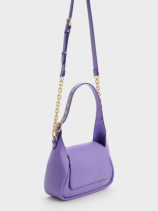 Buzz Front Flap Hobo Bag, Purple, hi-res