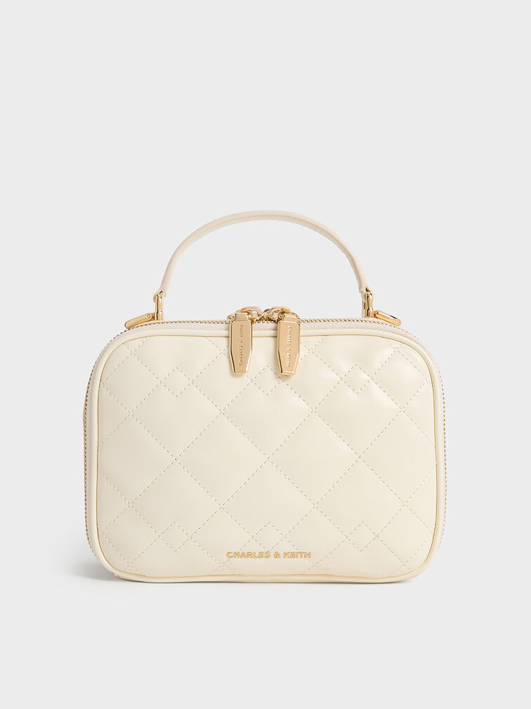 Duo Quilted Vanity Bag, Cream, hi-res
