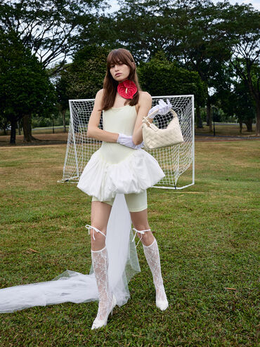 Ivette Woven Shoulder Bag, Cream, hi-res