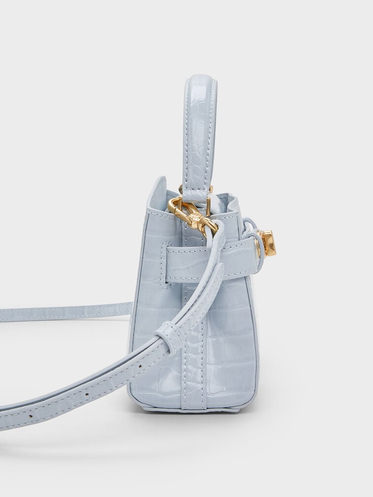 Aubrielle Croc-Effect Top Handle Bag, Sea Salt Blue, hi-res